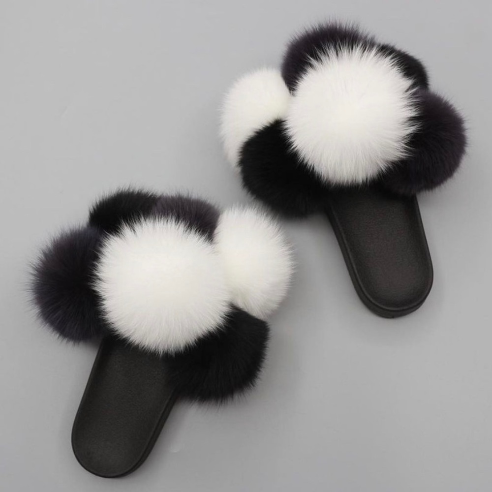 Mix Me pom fur slides